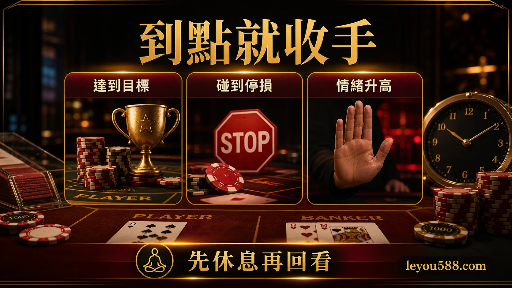 百家樂到點收手：達到目標、碰到停損、情緒升高