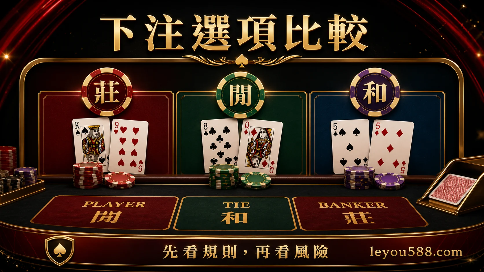 百家樂下注選項比較：莊、閒、和