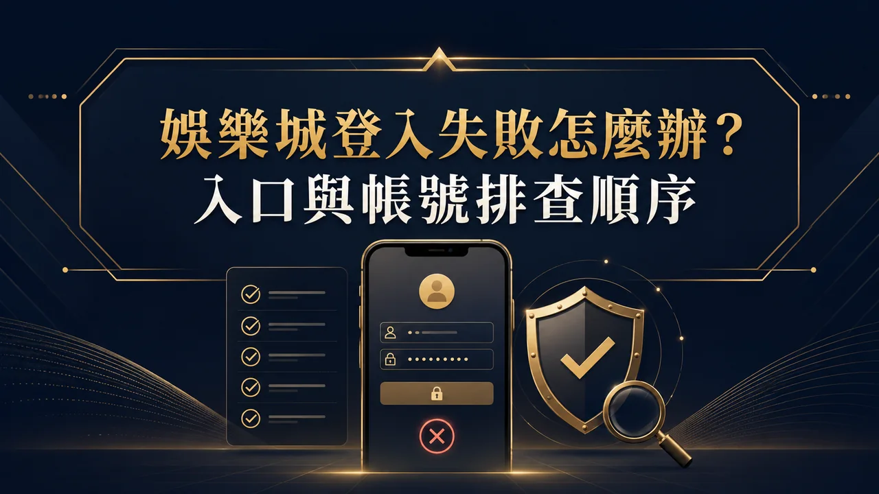 娛樂城登入失敗怎麼辦？入口、帳密與瀏覽器排查順序特色封面圖