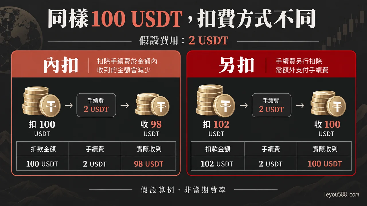 USDT 提款費用怎麼算？平台費、網路費與實際到帳金額：說明圖1
